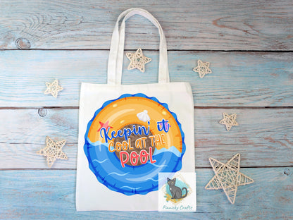 Keepin' It Cool at the Pool Round Sign/T-Shirt - Bag - Cup - Coaster - Pillow - Apron- Hat Design - Digital Download
