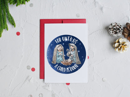 Christmas Nativity Creche Mary Joseph Round Sign - T-shirt - Hat - Pillow - Apron - Coaster - Cup - Bag Design - Digital Download