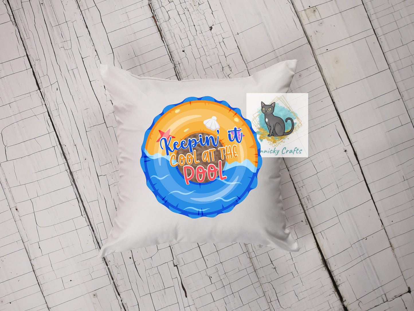 Keepin' It Cool at the Pool Round Sign/T-Shirt - Bag - Cup - Coaster - Pillow - Apron- Hat Design - Digital Download