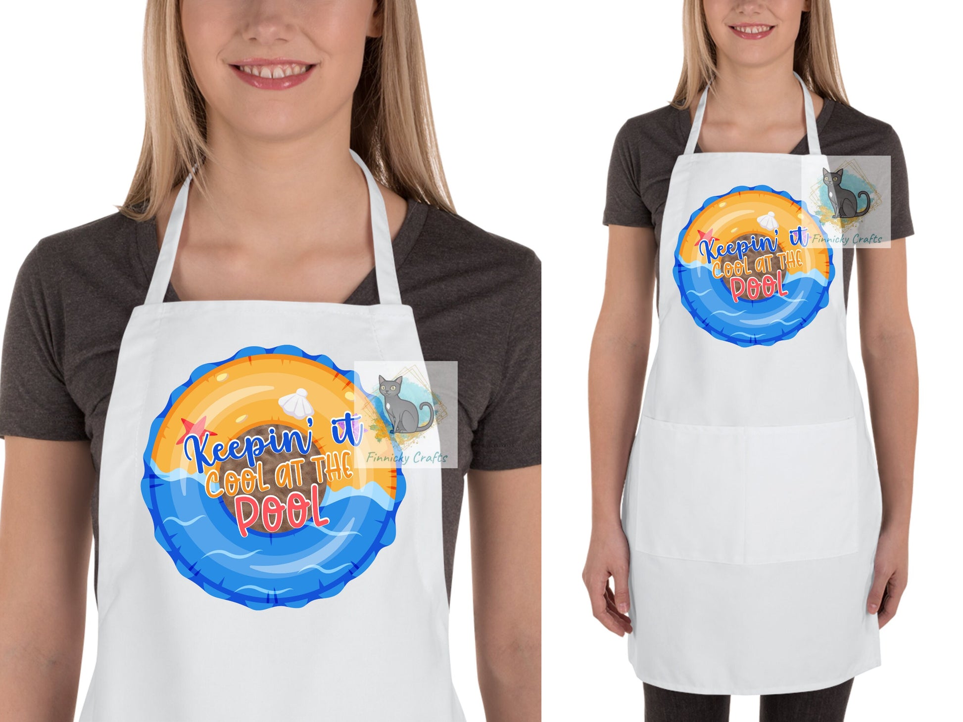 Keepin' It Cool at the Pool Round Sign/T-Shirt - Bag - Cup - Coaster - Pillow - Apron- Hat Design - Digital Download