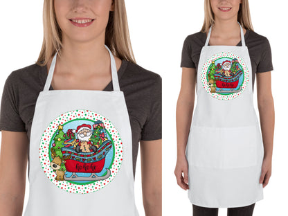 Christmas Santa Sleigh Reindeer Ho Ho Ho Round Sign - T-shirt - Hat - Pillow - Ornament - Coaster - Cup - Bag Design - Digital Download