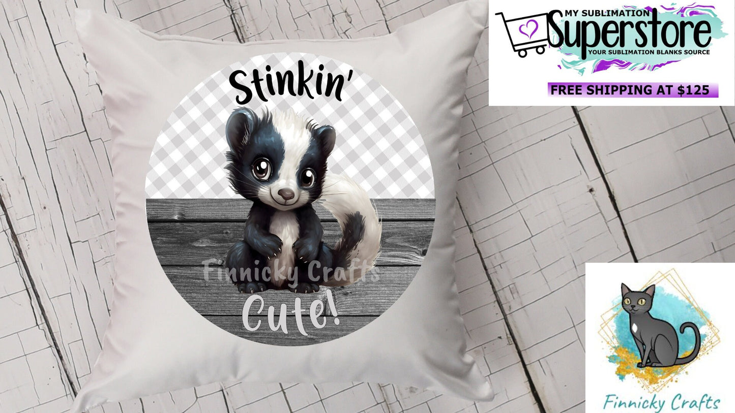 Round Design, Skunk, Stinkin Cute, Sublimation, PNG, Digital Download, Earrings, Door Hanger, Decoration, Car Coaster