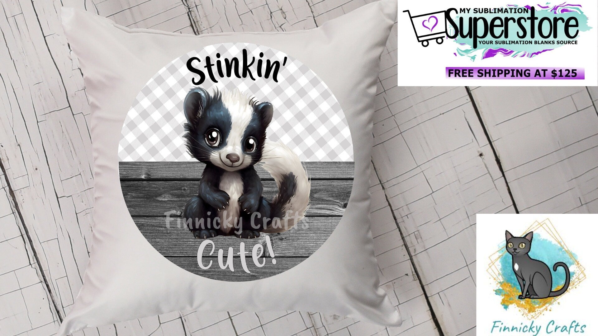 Round Design, Skunk, Stinkin Cute, Sublimation, PNG, Digital Download, Earrings, Door Hanger, Decoration, Car Coaster