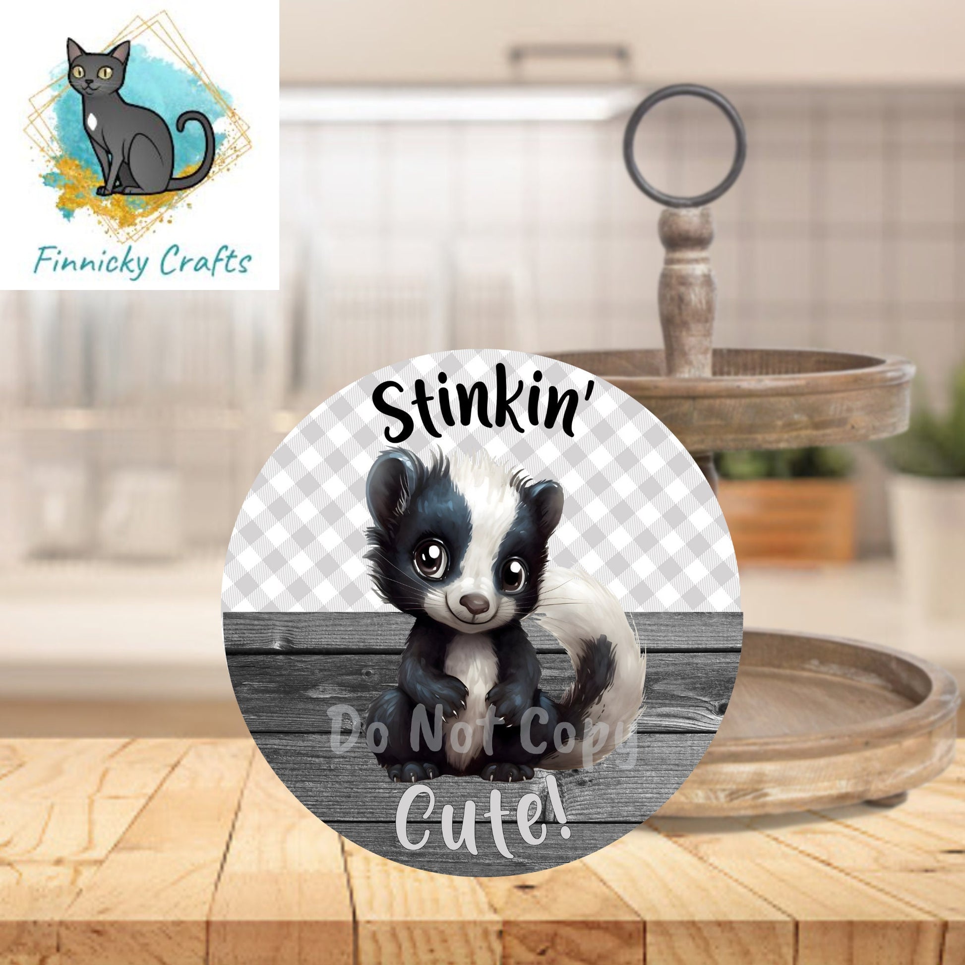 Round Design, Skunk, Stinkin Cute, Sublimation, PNG, Digital Download, Earrings, Door Hanger, Decoration, Car Coaster