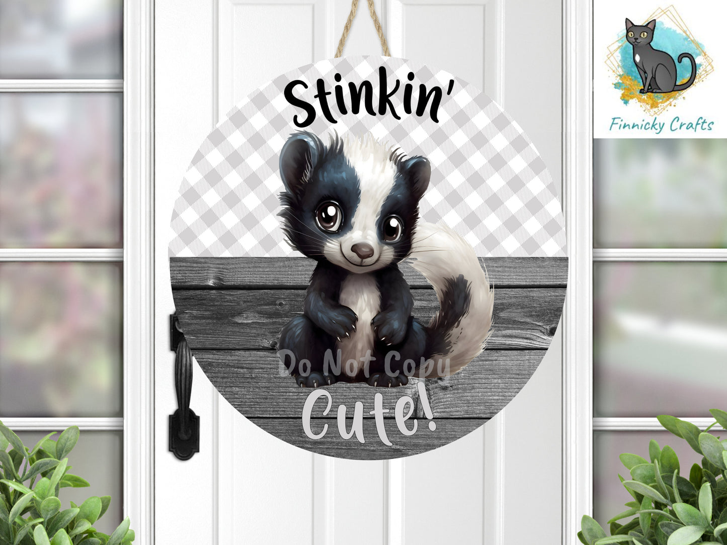 Round Design, Skunk, Stinkin Cute, Sublimation, PNG, Digital Download, Earrings, Door Hanger, Decoration, Car Coaster