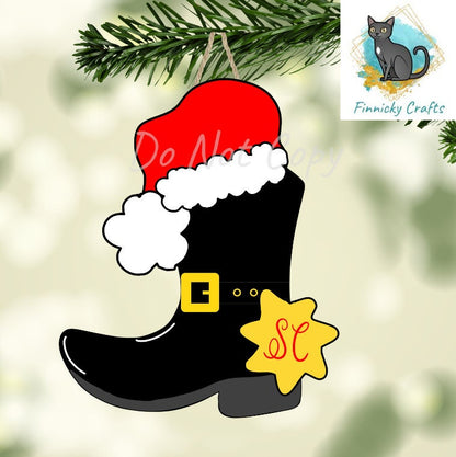 Cowboy Boot Shape, Christmas, Santa boot, Elf boot, Reindeer boot, Bundle, Cute, Sublimation, PNG, Digital Download, Earrings, Door Hanger