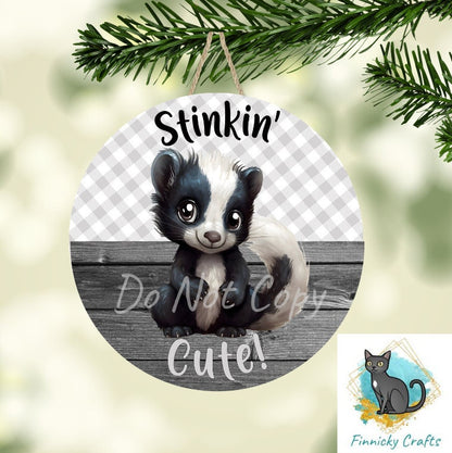 Round Design, Skunk, Stinkin Cute, Sublimation, PNG, Digital Download, Earrings, Door Hanger, Decoration, Car Coaster