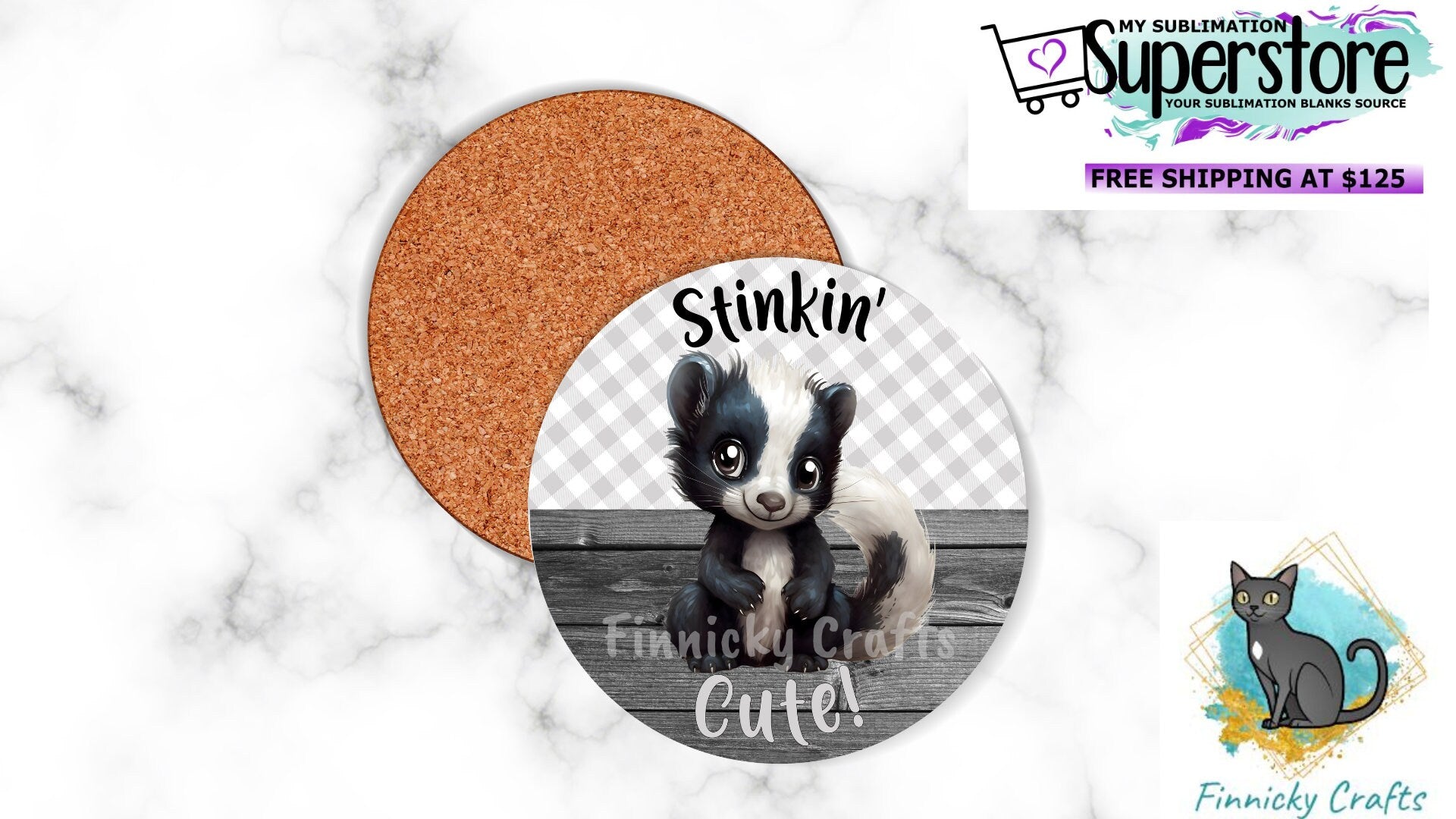 Round Design, Skunk, Stinkin Cute, Sublimation, PNG, Digital Download, Earrings, Door Hanger, Decoration, Car Coaster