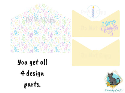 Happy Birthday Gift Card holder, Sublimation, Digital Design, PNG, Download, Decoration, Door Hanger, Ornament