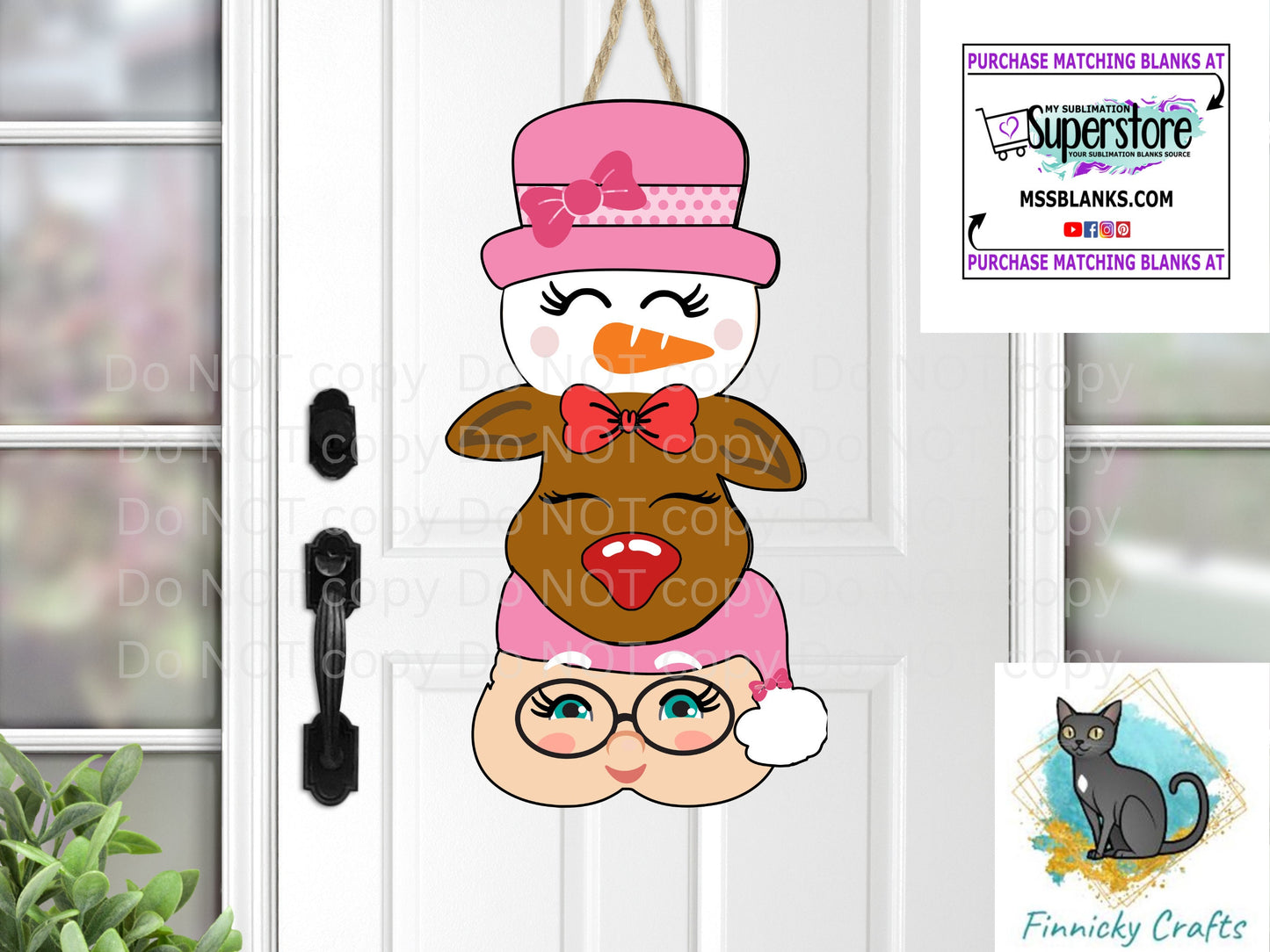 Snowman, Reindeer, Girl Power, Santa Trio Bundle Christmas Design png