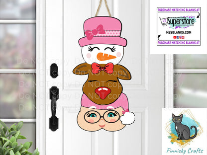 Snowman, Reindeer, Girl Power, Santa Trio Bundle Christmas Design png