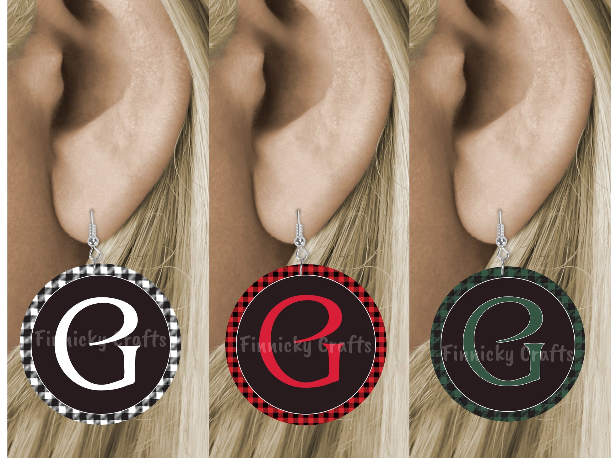 Circle Round Buffalo Plaid Customizable Design Bundle, Sublimation, Digital, PNG, Design, Download