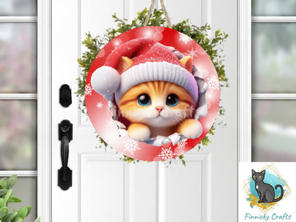 Circle Round 3D Christmas Cats Customizable Design Bundle, Sublimation, Digital, PNG, Design, Download