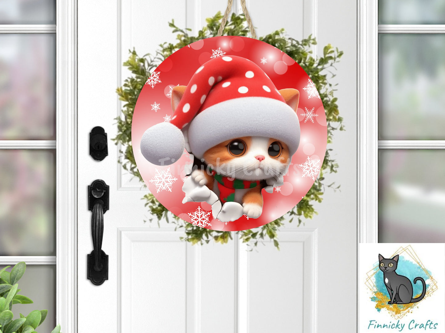 Circle Round 3D Christmas Cats Customizable Design Bundle, Sublimation, Digital, PNG, Design, Download