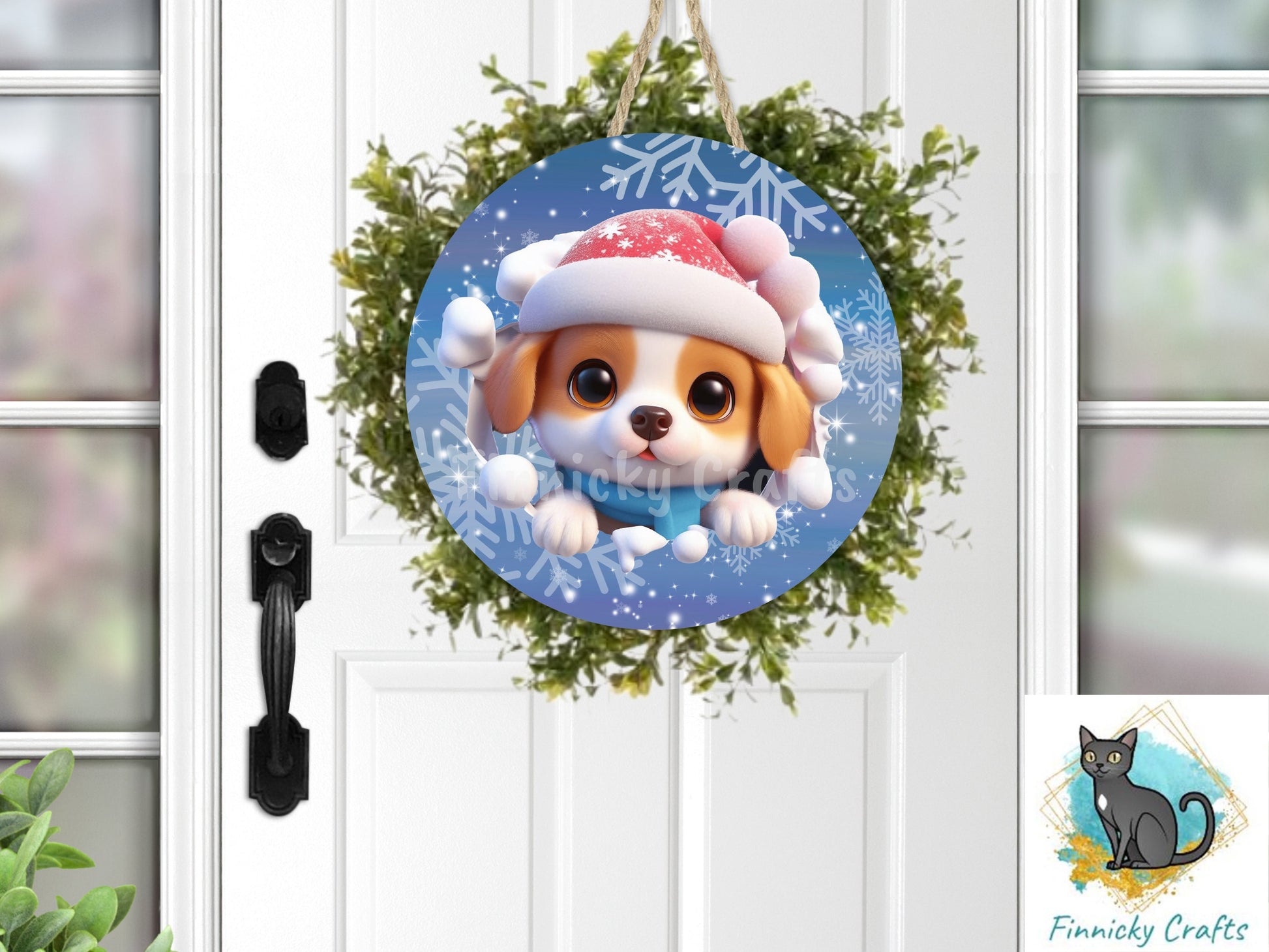 Circle Round 3D Christmas Dogs Customizable Design Bundle, Sublimation, Digital, PNG, Design, Download