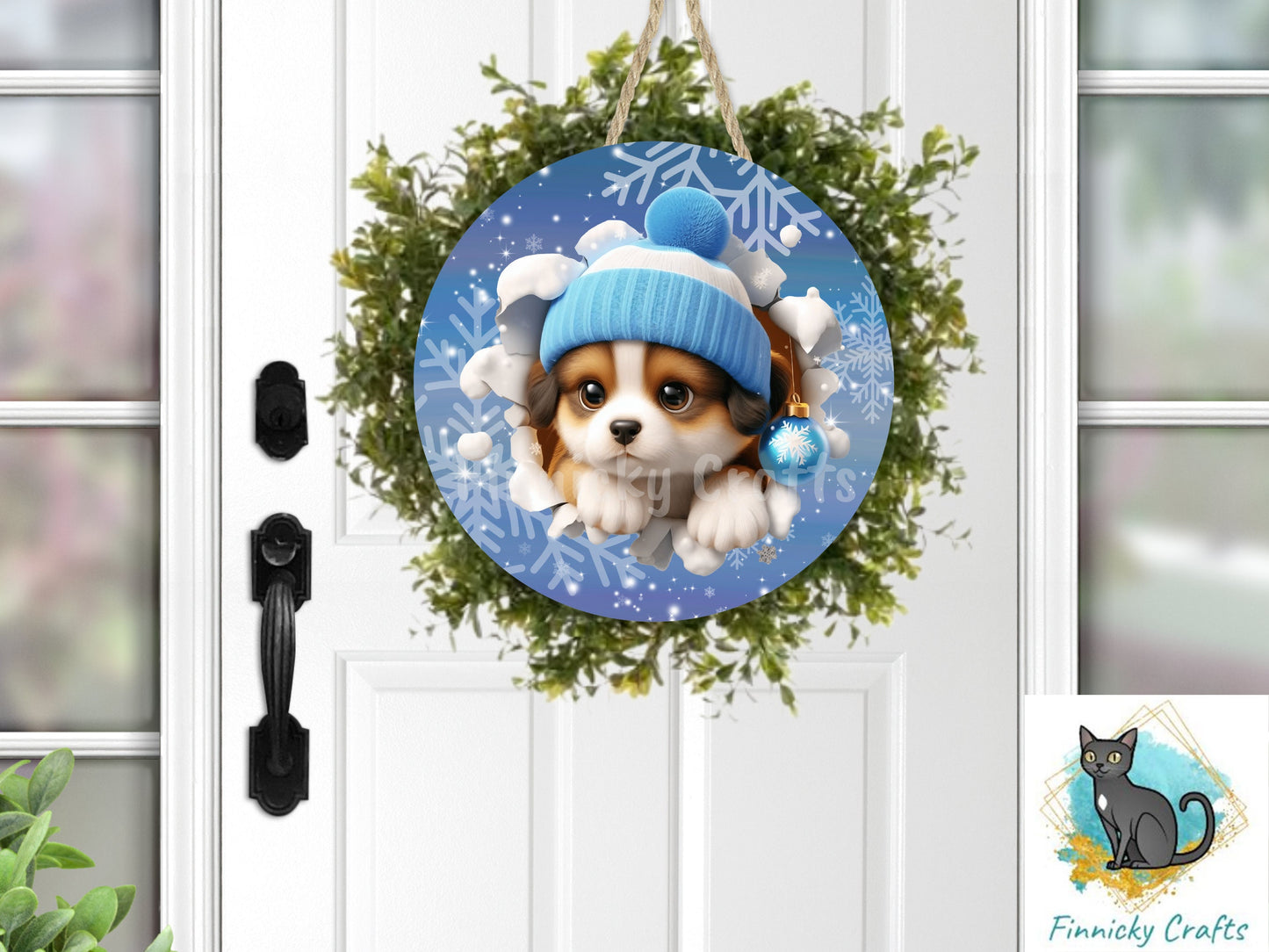 Circle Round 3D Christmas Dogs Customizable Design Bundle, Sublimation, Digital, PNG, Design, Download