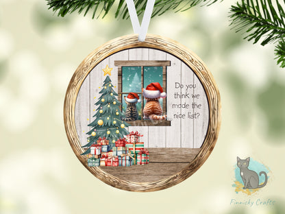 Circle Round Christmas Cats Customizable Design Bundle, Nice List, Sublimation, Digital, PNG, Design, Download
