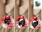 Circle Round 3D Christmas Black Cats Customizable Design Bundle, Sublimation, Digital, PNG, Design, Download
