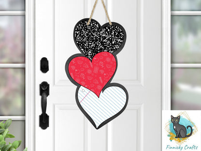 Teacher Trio heart, Earrings PNG, Sign PNG, Sublimation Design, Digital Download, Teacher gift