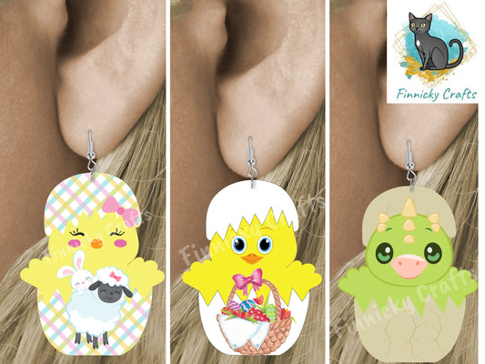 Chick in Egg, Easter, Dragon, Cute, PNG, Design, Digital, Download, Sublimation, Door Hanger, Decoration, Gift, Badge Reel, GG Sub.