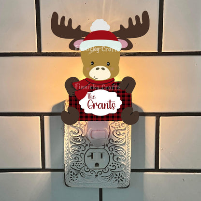 Christmas Moose Ornament, Nightlight, Vent clip, Customizable, words and blank, Sublimation, Digital, PNG, Design, Download, MDF and Acrylic