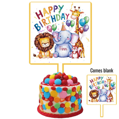 Cake Topper Bundle Sublimation Design, Customizable Cake Topper, Animals, Cake Topper Design, Birthday Cake Topper Design