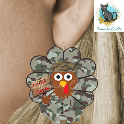 Turkey, Camo Turkey, Design, Digital, Download, Sublimation, Door Hanger, Tiered Tray, Decoration, Earrings, Army, Ornament