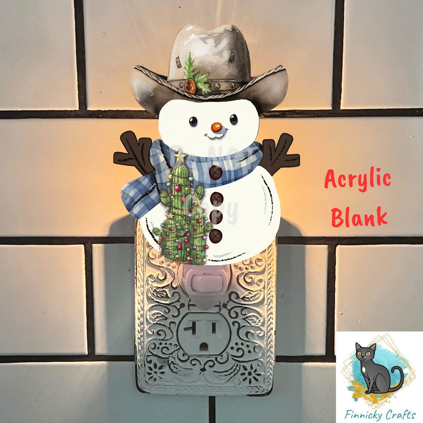 Cowboy Snowman- Sublimation Design -Earrings, Winter, Christmas, Ornament, Sign, Decor, Suncatcher, MDF, DTF, Acrylic