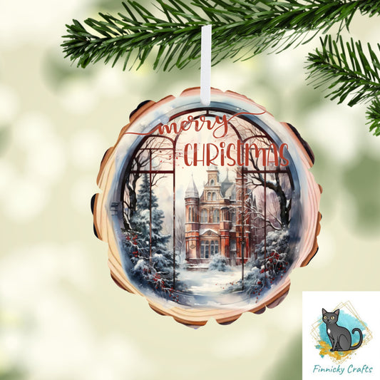 Wood Slice Merry Christmas, Christmas, Winter, PNG, Design, Download, Door Hang, Ornament, Sublimation, Acrylic, MDF, DTF, earrings, sign.