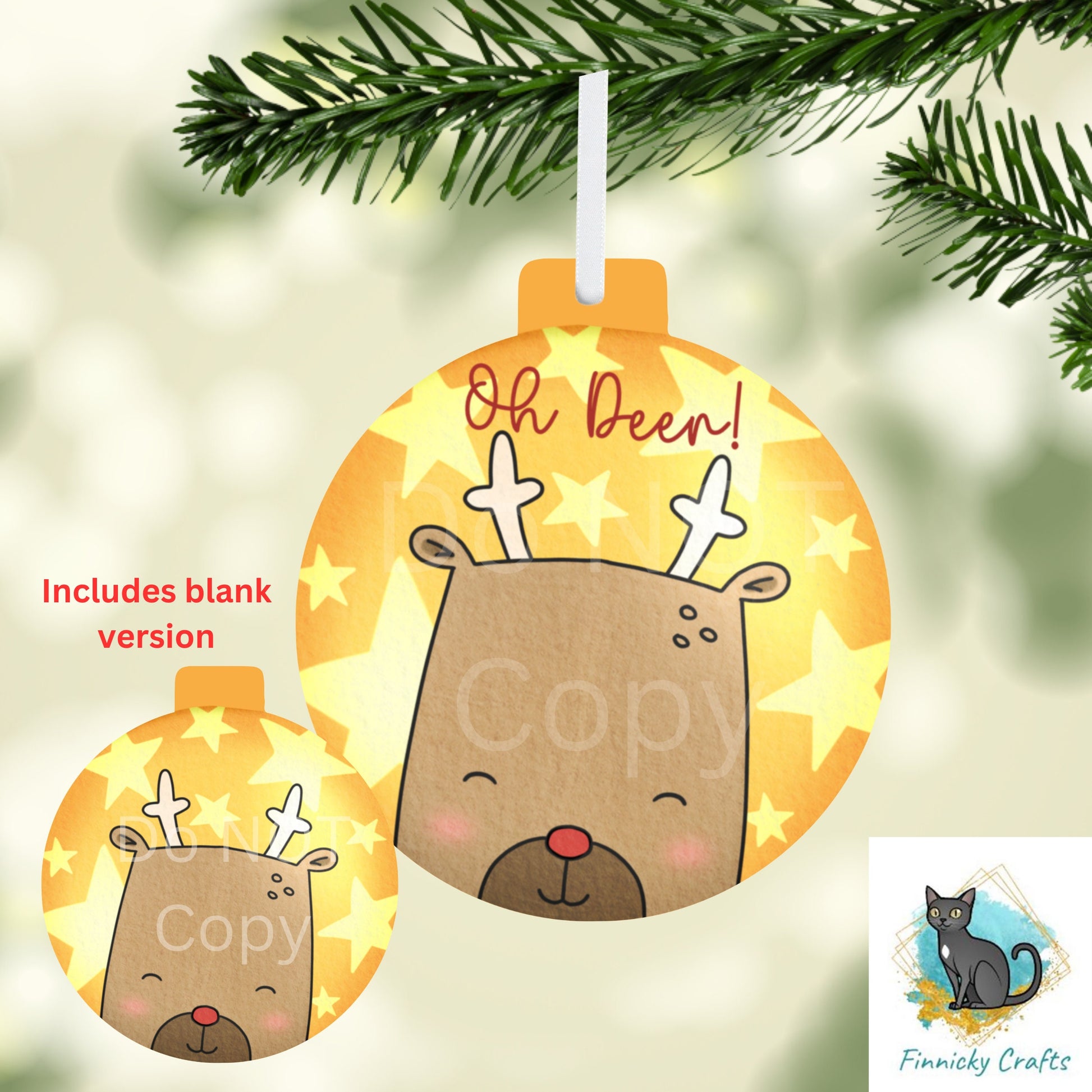 Fishing Bobber Ornament, Oh Deer! Christmas, Customizable, Personalize, Sublimation, Digital, PNG, Design, Download Only, Night Light