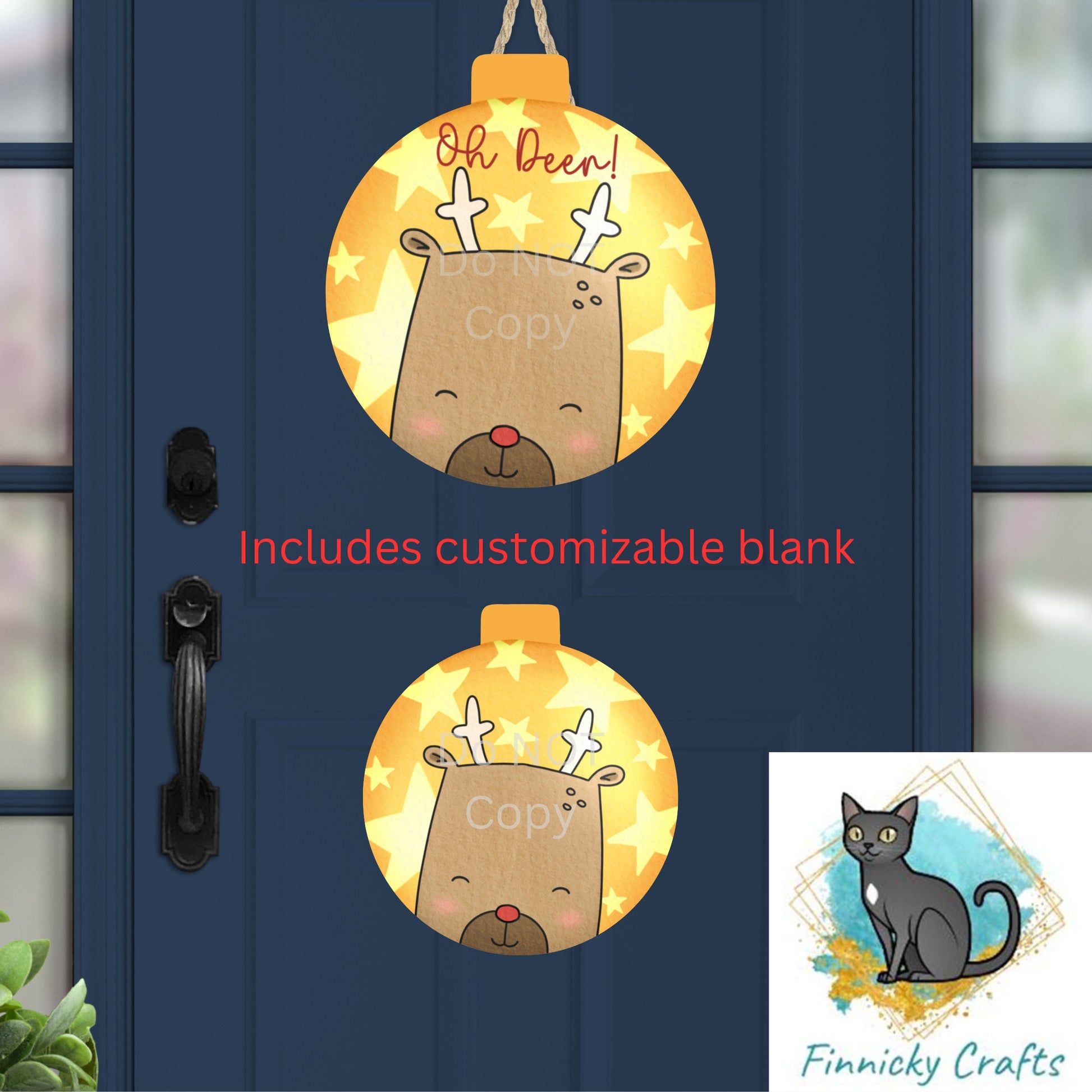 Fishing Bobber Ornament, Oh Deer! Christmas, Customizable, Personalize, Sublimation, Digital, PNG, Design, Download Only, Night Light