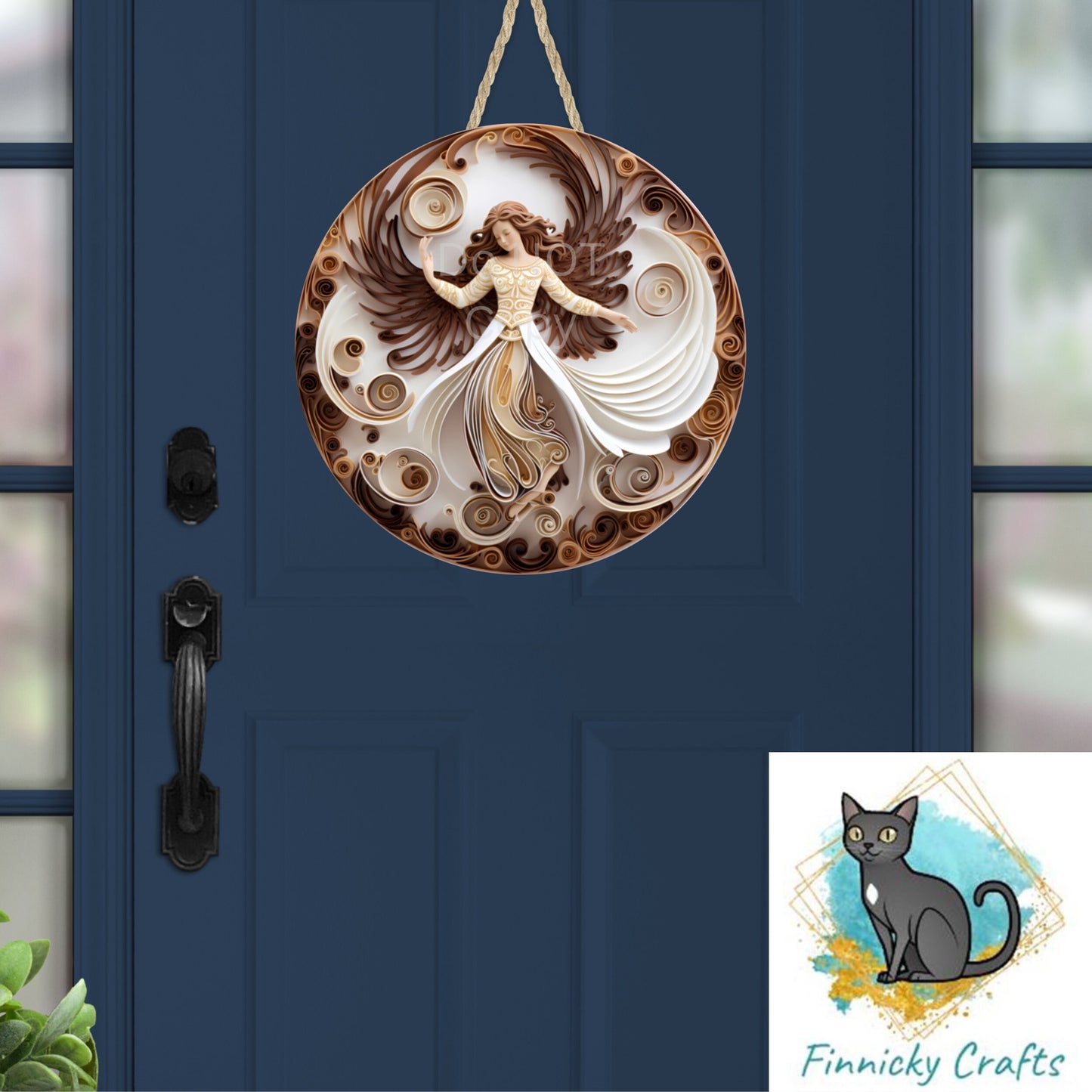 Christmas Angel, Papercut, Round Sign PNG, Digital Download for Sublimation, Door Sign, Earrings, Ornament, Badge Reel, Keyring, Night Light