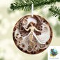 Christmas Angel, Papercut, Round Sign PNG, Digital Download for Sublimation, Door Sign, Earrings, Ornament, Badge Reel, Keyring, Night Light