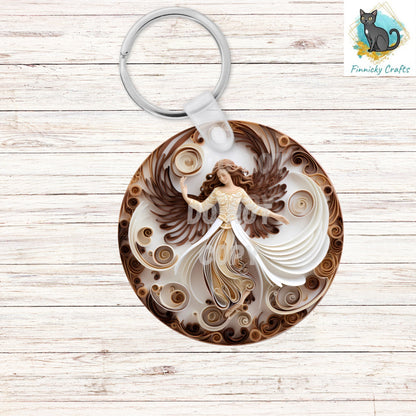 Christmas Angel, Papercut, Round Sign PNG, Digital Download for Sublimation, Door Sign, Earrings, Ornament, Badge Reel, Keyring, Night Light