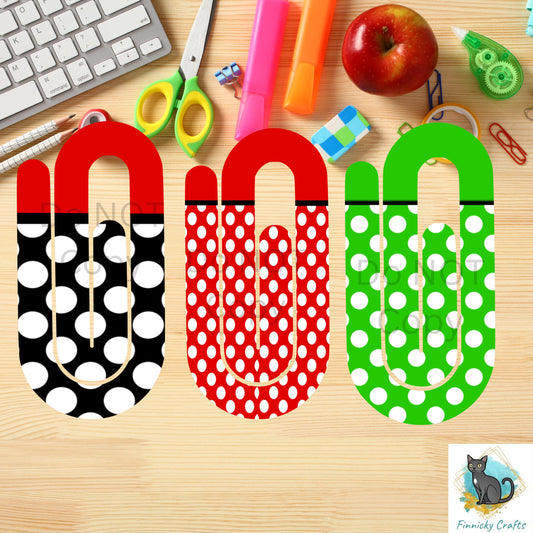 Bright Dots Bookmark Paperclip Sublimation Designs - Gift PNG files - Customizable - Add Name - ONLY for GG Sublimation Blanks!!