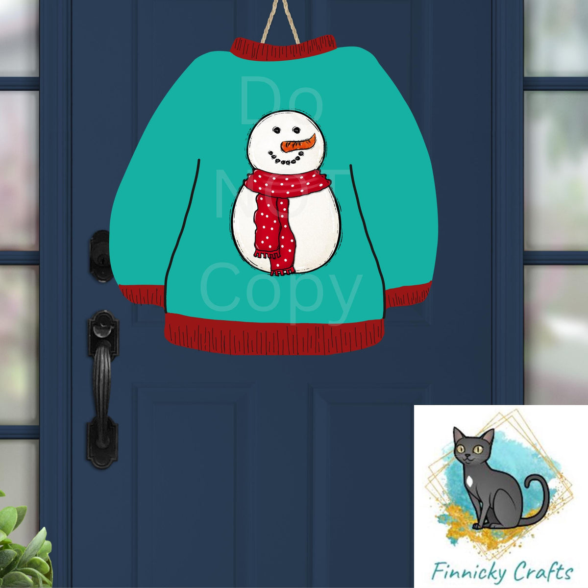 Snowman Sweater Ornament Design – Winter Nightlight Sublimation (PNG Digital Download)