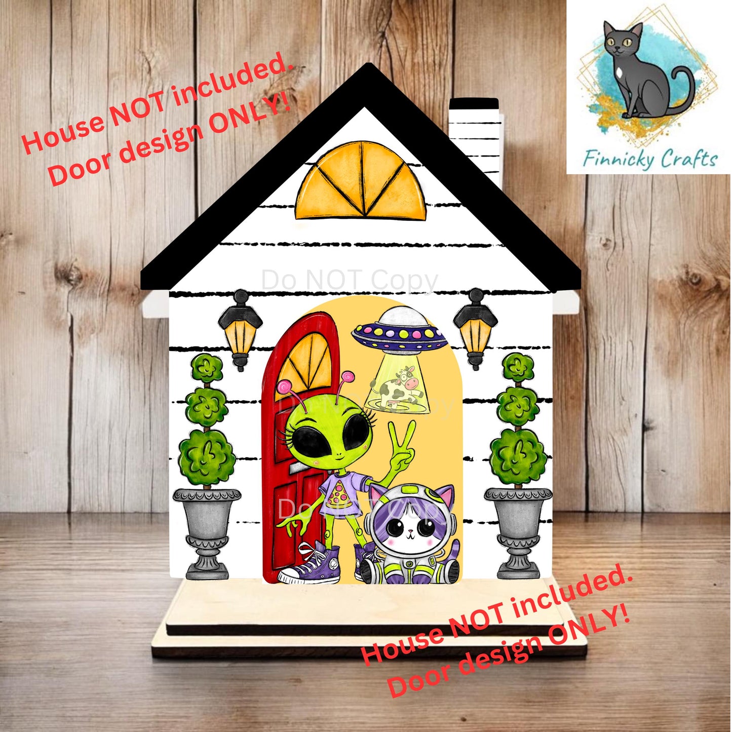 Add-on Door for Interchangeable House Sign, Sublimation, Digital, PNG, Design, Download, Aliens