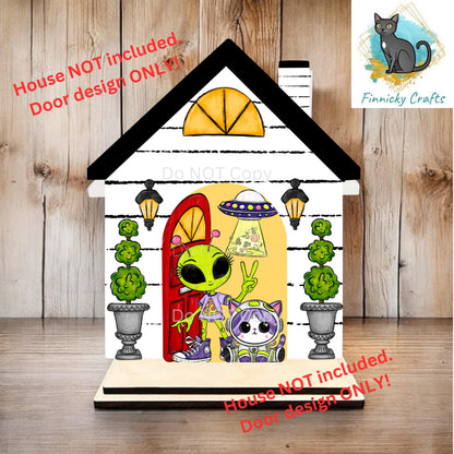 Add-on Door for Interchangeable House Sign, Sublimation, Digital, PNG, Design, Download, Aliens