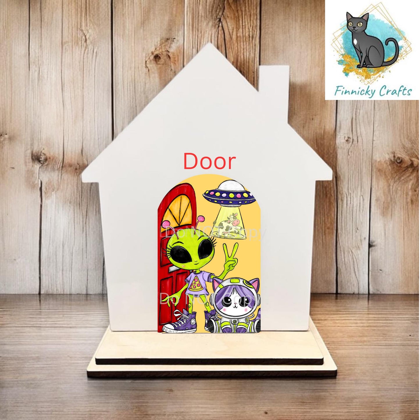 Add-on Door for Interchangeable House Sign, Sublimation, Digital, PNG, Design, Download, Aliens