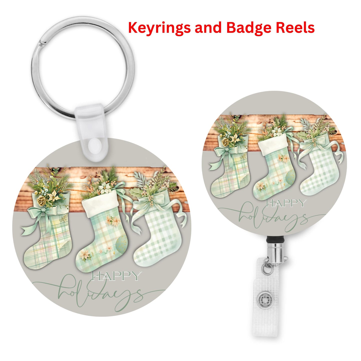 Christmas Stockings, Round Sign PNG, Digital Download for Sublimation, Door Sign, Earrings, Ornament, Badge Reel, Keyring, Night Light