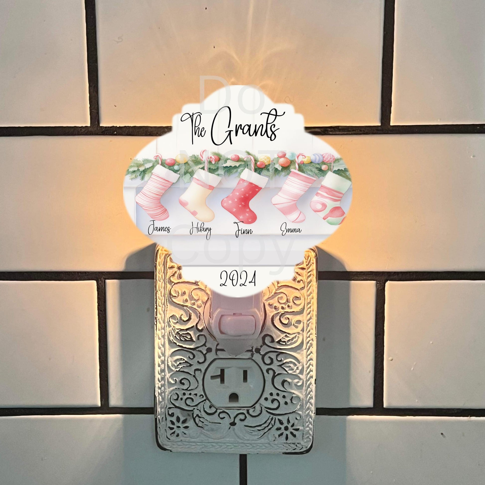 Christmas Stockings, Fancy Bulb Shape PNG, Digital Download for Sublimation, Door Sign, Earrings, Ornament, Badge Reel, Keyring, Night Light
