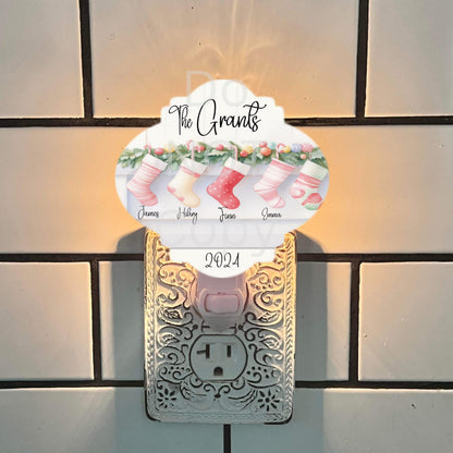 Christmas Stockings, Fancy Bulb Shape PNG, Digital Download for Sublimation, Door Sign, Earrings, Ornament, Badge Reel, Keyring, Night Light