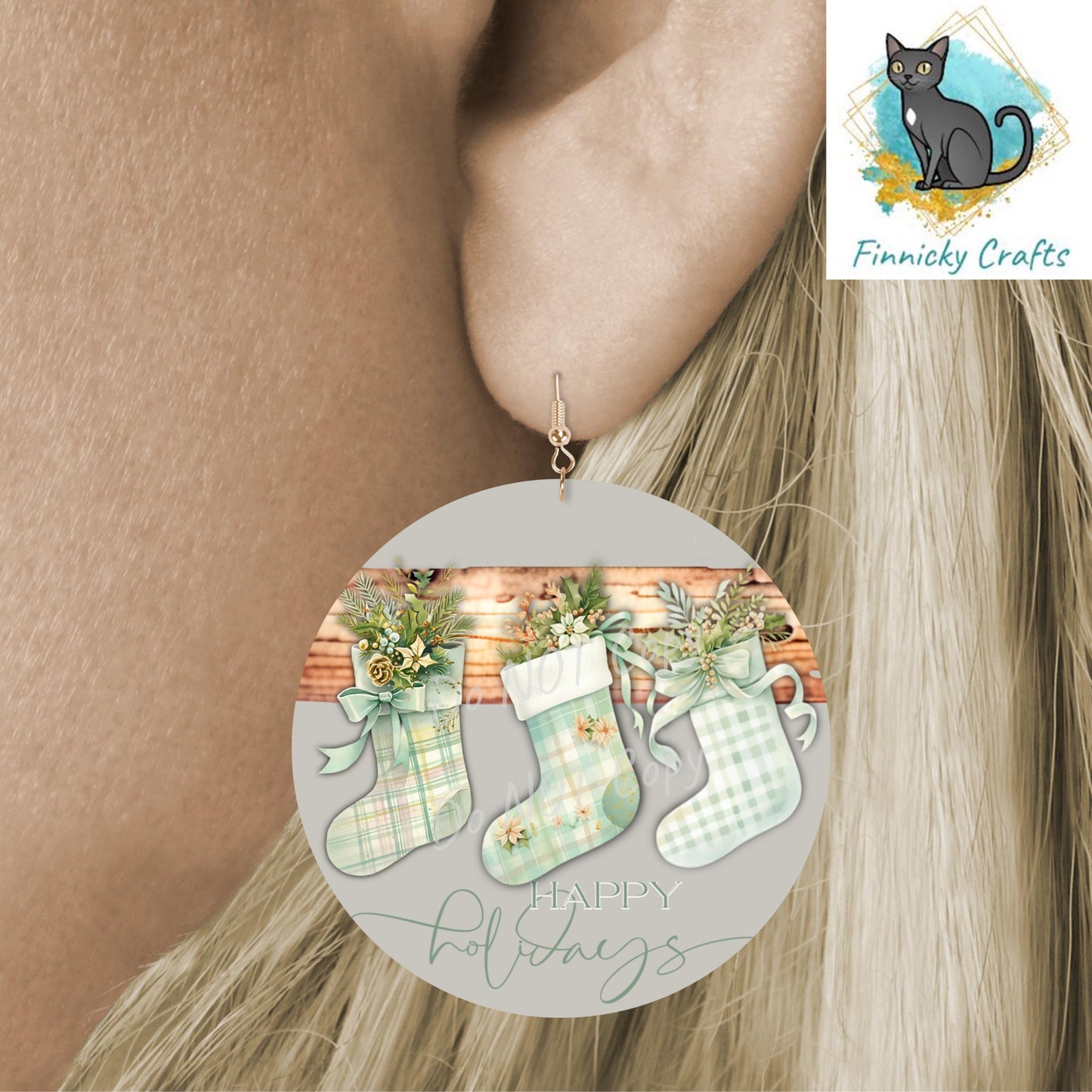 Christmas Stockings, Round Sign PNG, Digital Download for Sublimation, Door Sign, Earrings, Ornament, Badge Reel, Keyring, Night Light