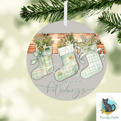 Christmas Stockings, Round Sign PNG, Digital Download for Sublimation, Door Sign, Earrings, Ornament, Badge Reel, Keyring, Night Light