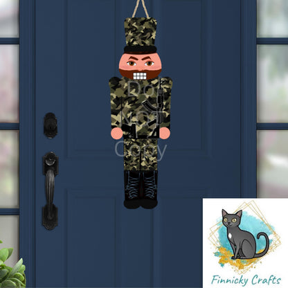 Camouflage Nutcracker Sublimation Design, Christmas Ornament (Digital Download)