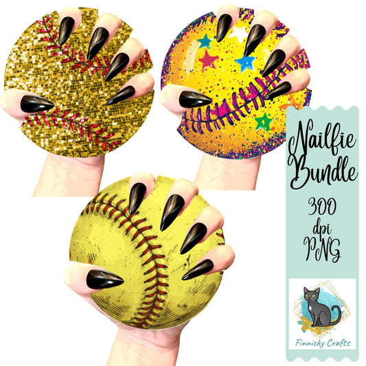 Round-Shape Softball Nailfie Prop - MDF - Acrylic - Sublimation Design