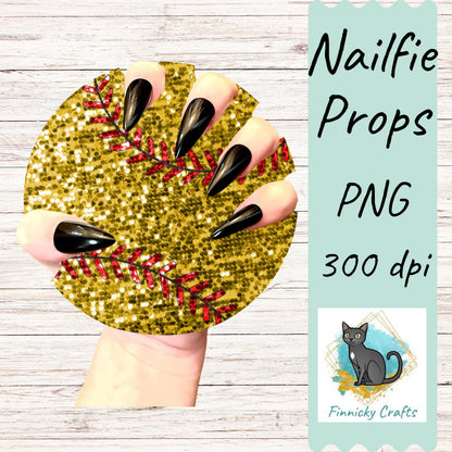 Round-Shape Softball Nailfie Prop - MDF - Acrylic - Sublimation Design