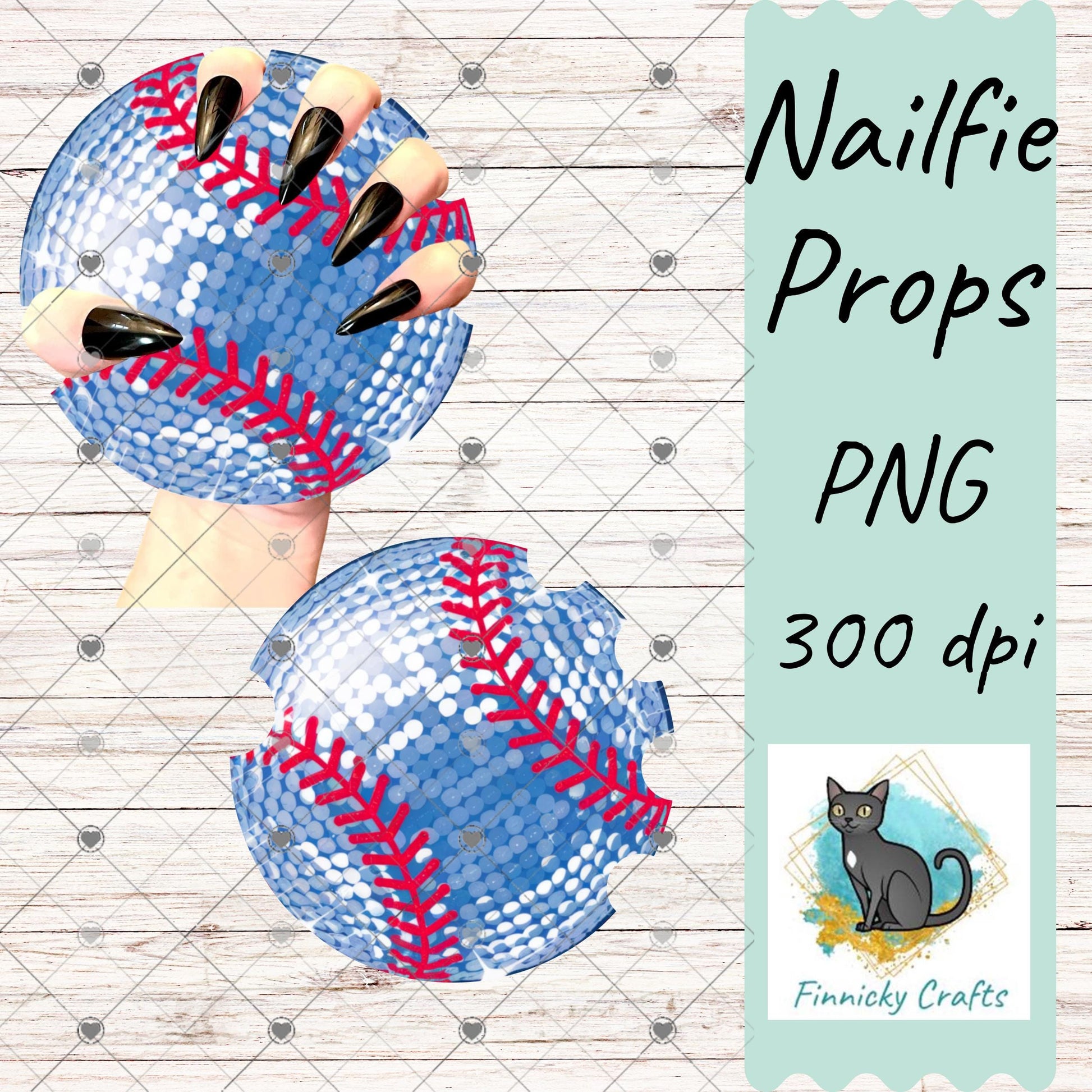 Round Baseball Bundle Nailfie Prop - MDF - Acrylic - Sublimation Design