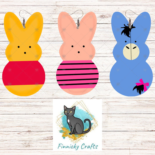 Bunny, Easter, Sublimation, Digital, PNG Design, Download for Earrings, Wall Decor, Door Hanger, Keychain