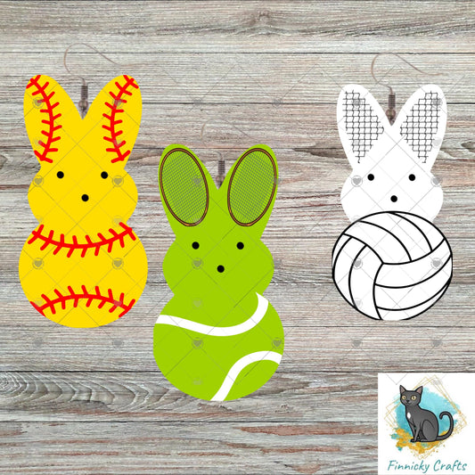 Bunny, Sports, Easter, Sublimation, Digital, PNG Design, Download for Earrings, Wall Decor, Door Hanger, Keychain